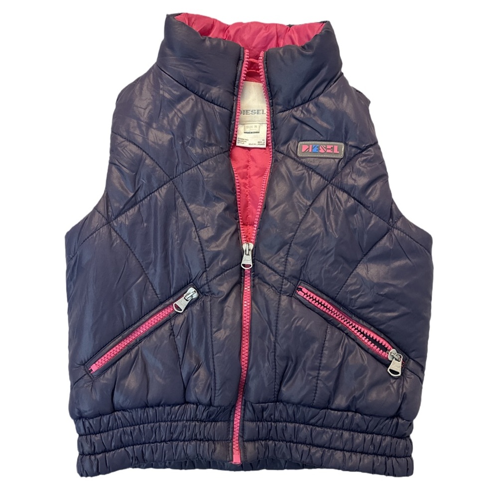 '11 DIESEL girl's nylon purple and pink outerwear vest, medium.
